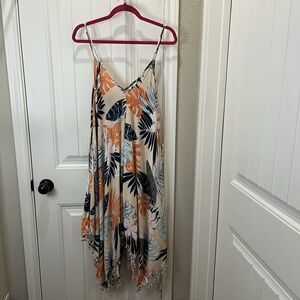 Goa Beachwear by Japna Womens Floral Tropical Maxi dress Size L Beach Cruise